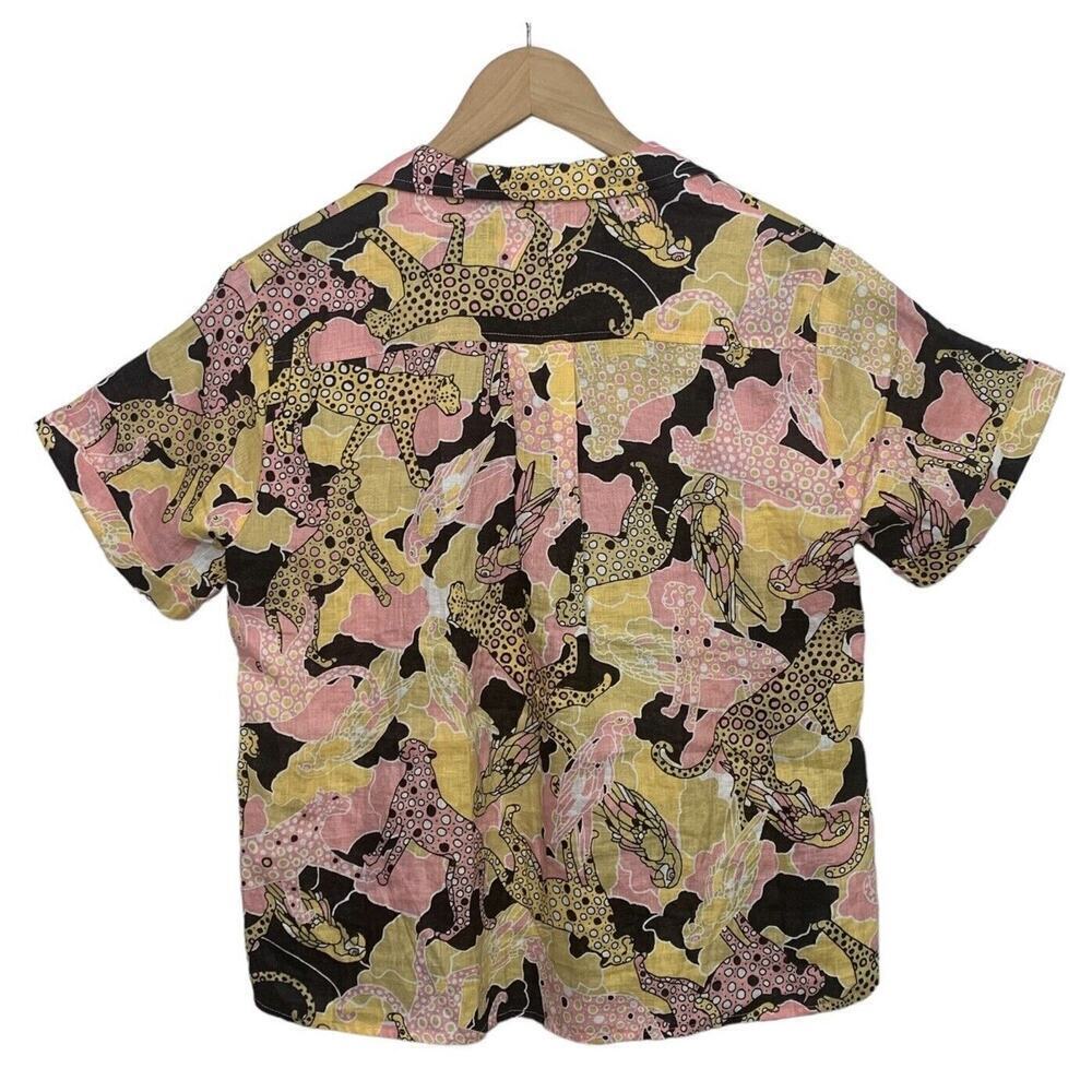 Anthropologie Maeve Printed Buttondown Surf Shirt Novelty Women XS NWOT Ink Dots - Picture 12 of 16